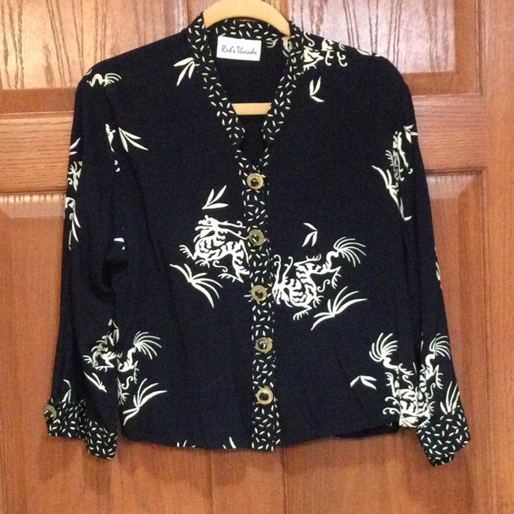 Women’s pant set size M black & cream colored. Barely worn